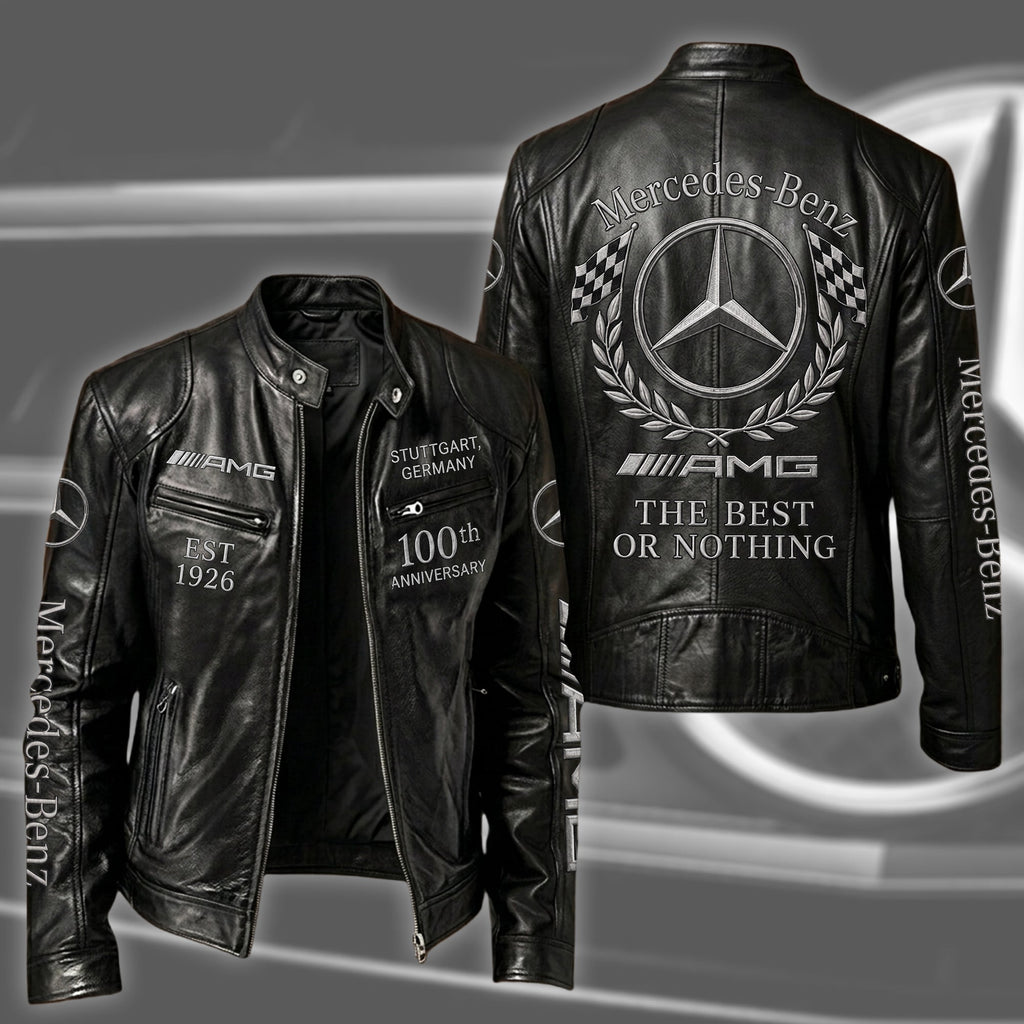 Merc 100TH Anniversary Edition Vintage Collar Leather Jacket
