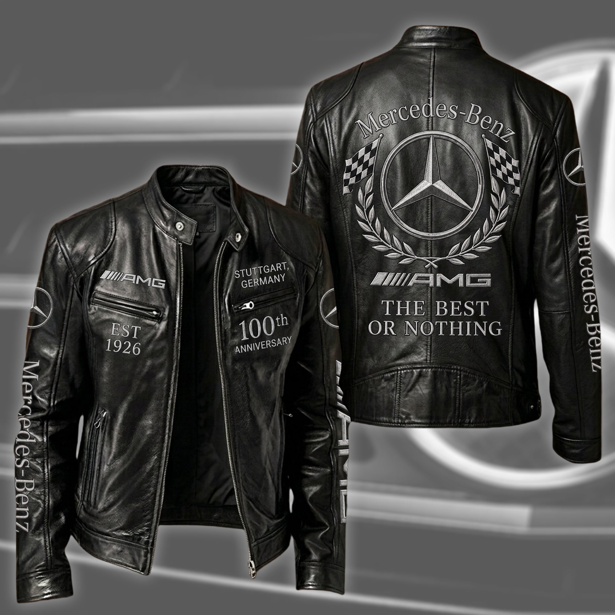 Merc 100TH Anniversary Edition Vintage Collar Leather Jacket