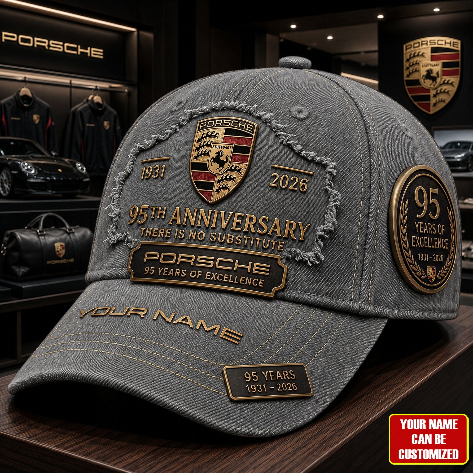 Personalized Pors 95TH Anniversary Denim Classic Cap (1931-2026)