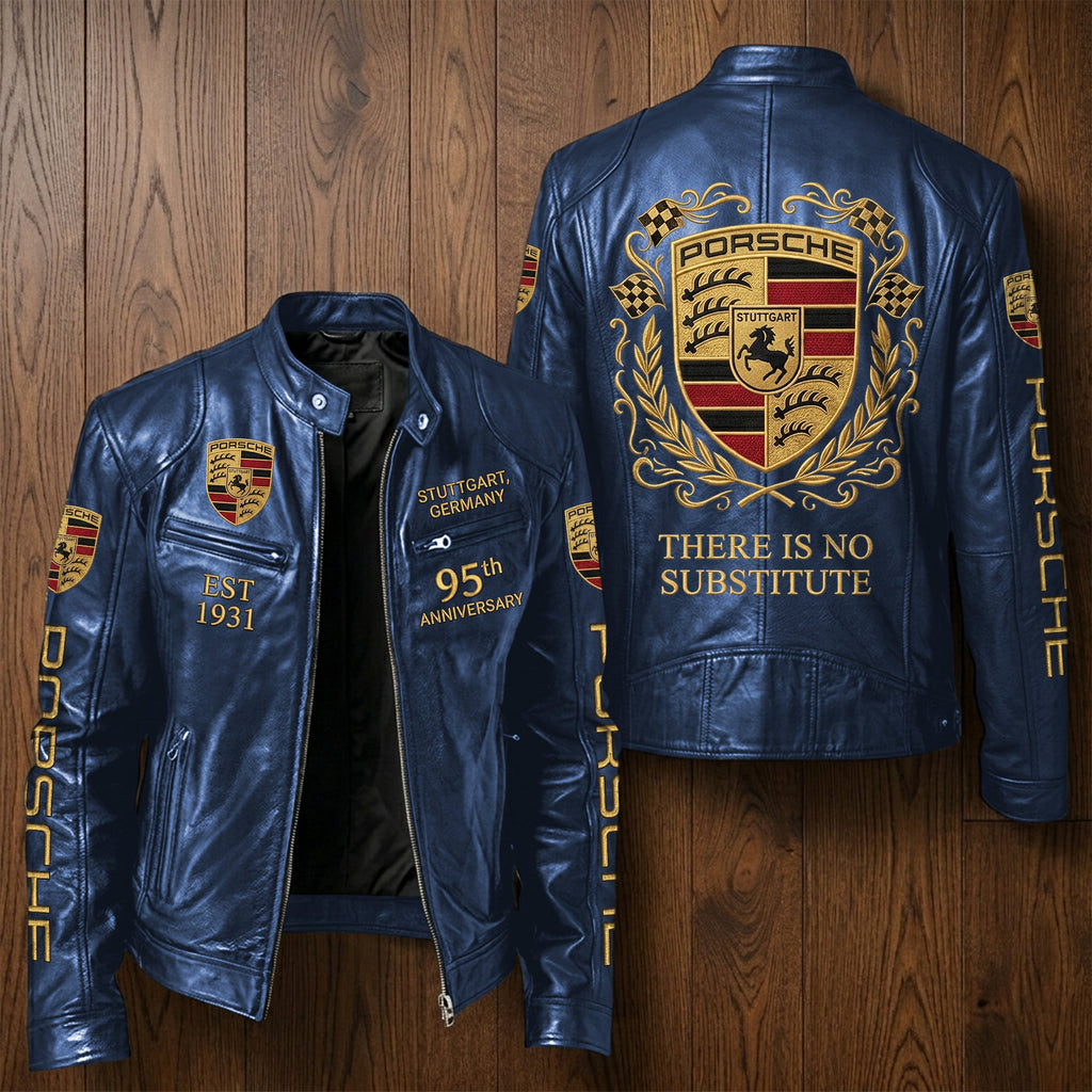 Personalized Pors EST 1931 Vintage Collar Leather Jacket (1931-2026)