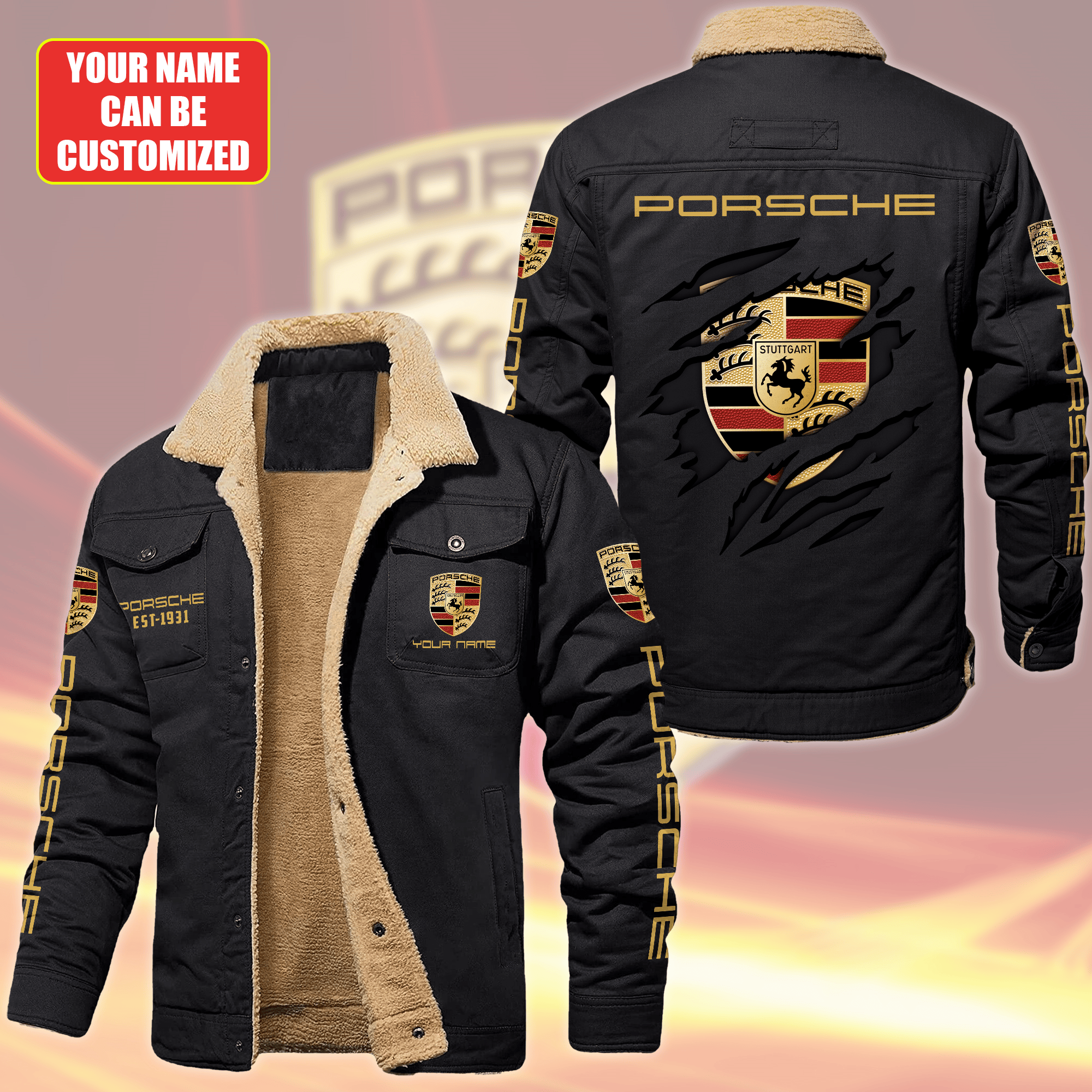 Personalized Pors Fleece Thermal Cotton Jacket P021003