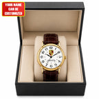 Personalized Pors Peugeot Leather Strap Watch