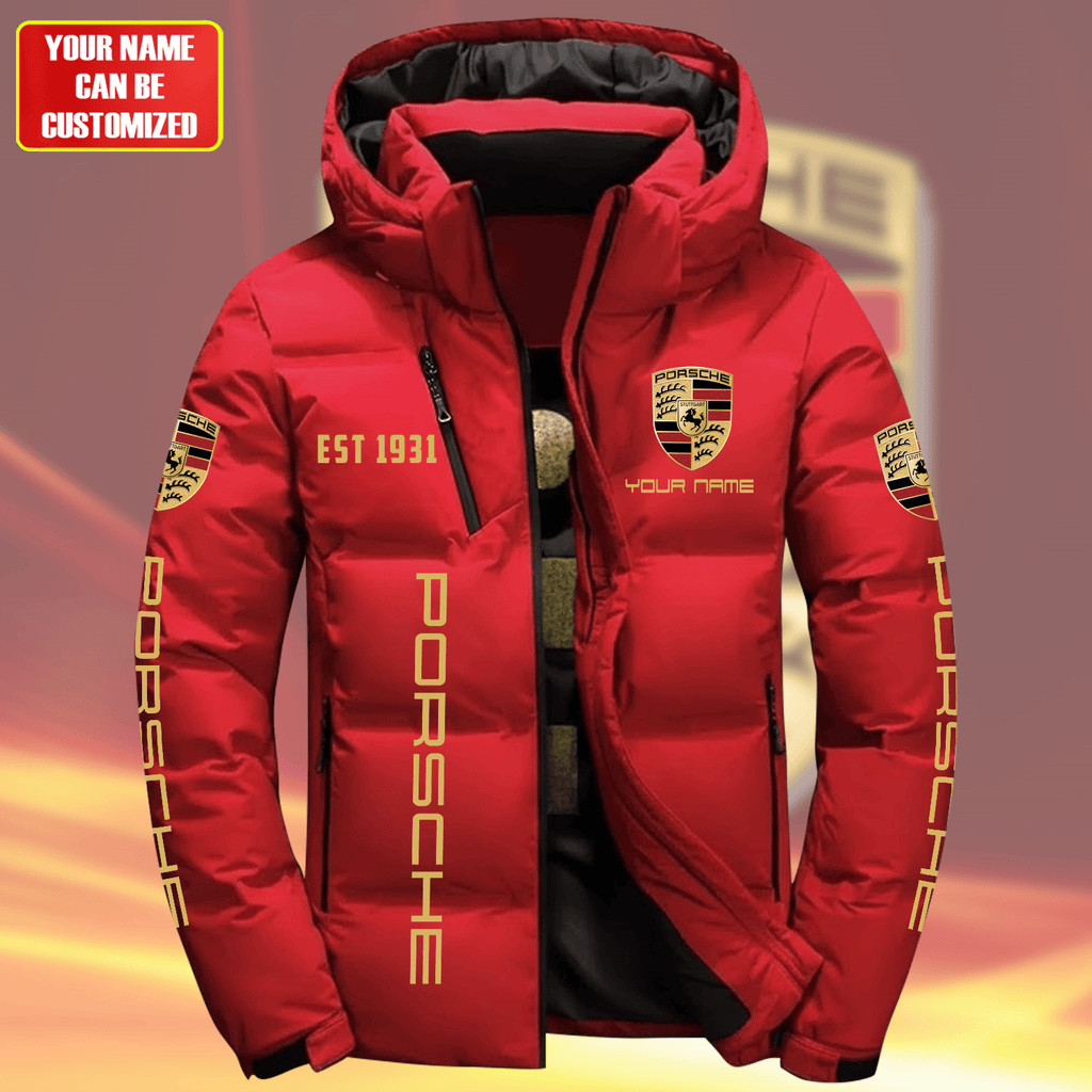 Personalized Pors Puffer Jacket With Hood