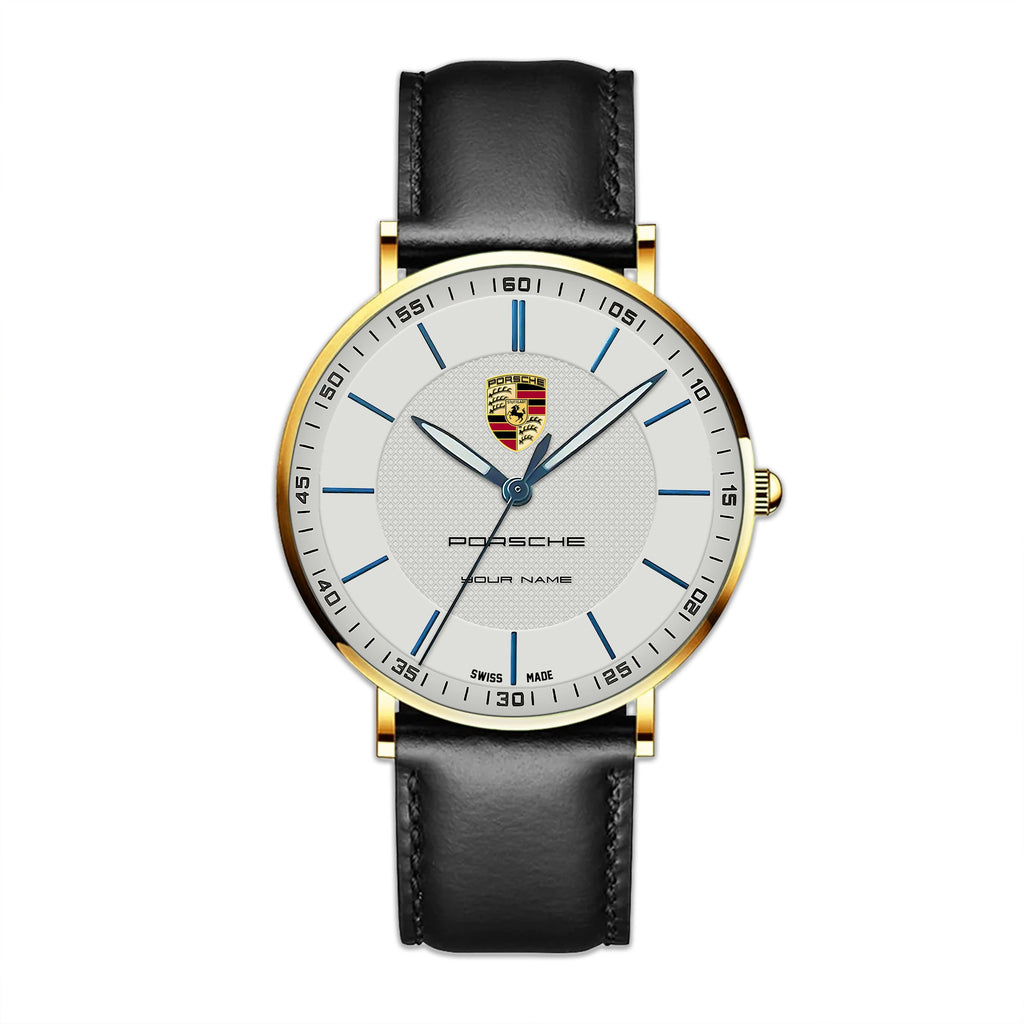 Personalized Pors Sapphire Leather Watch
