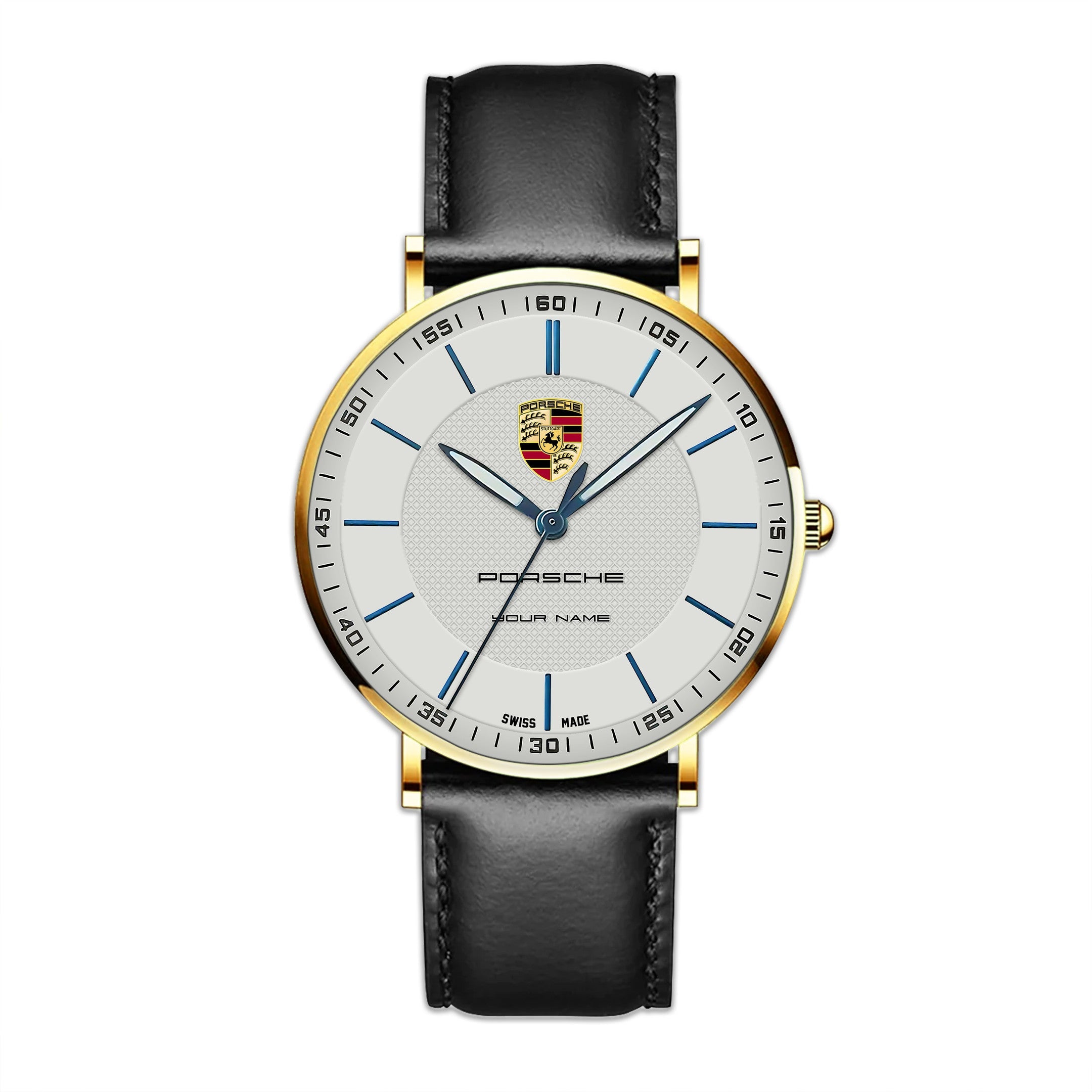 Personalized Pors Sapphire Leather Watch