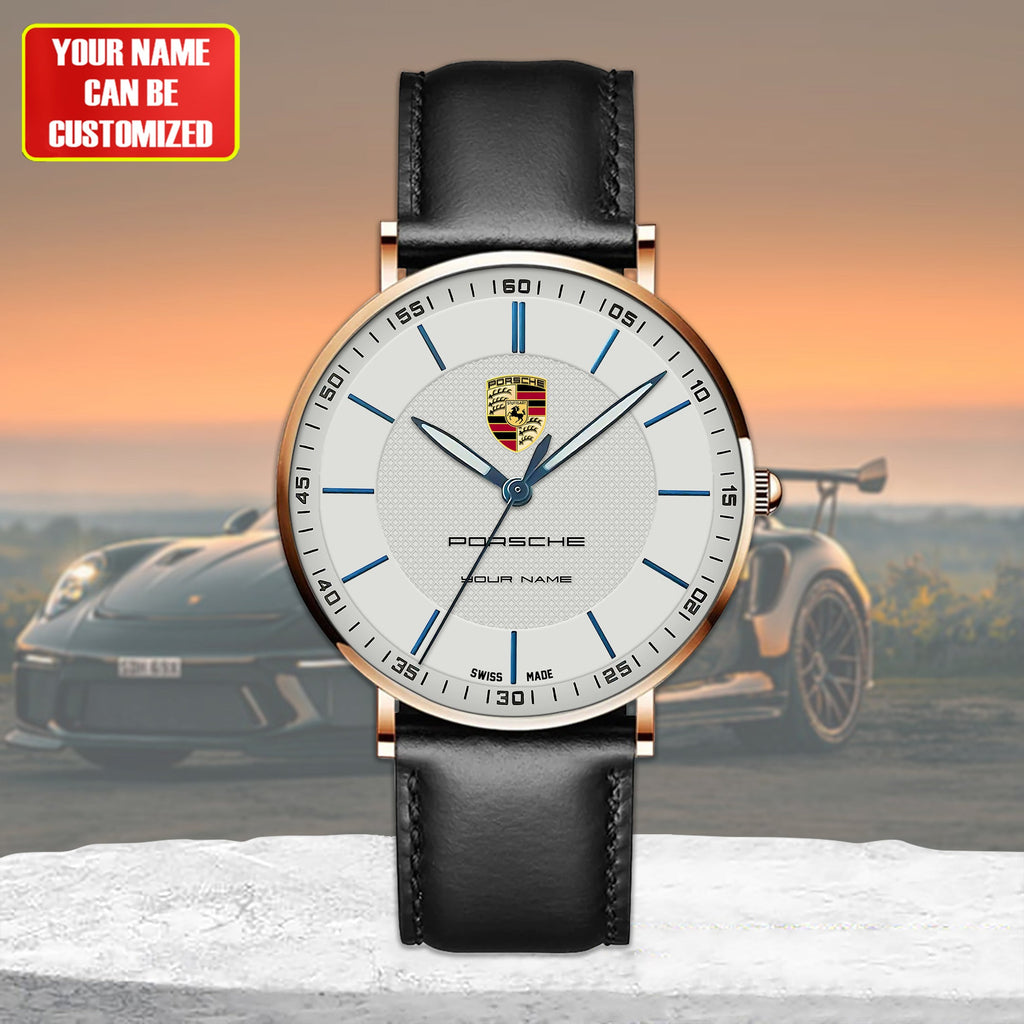 Personalized Pors Sapphire Leather Watch