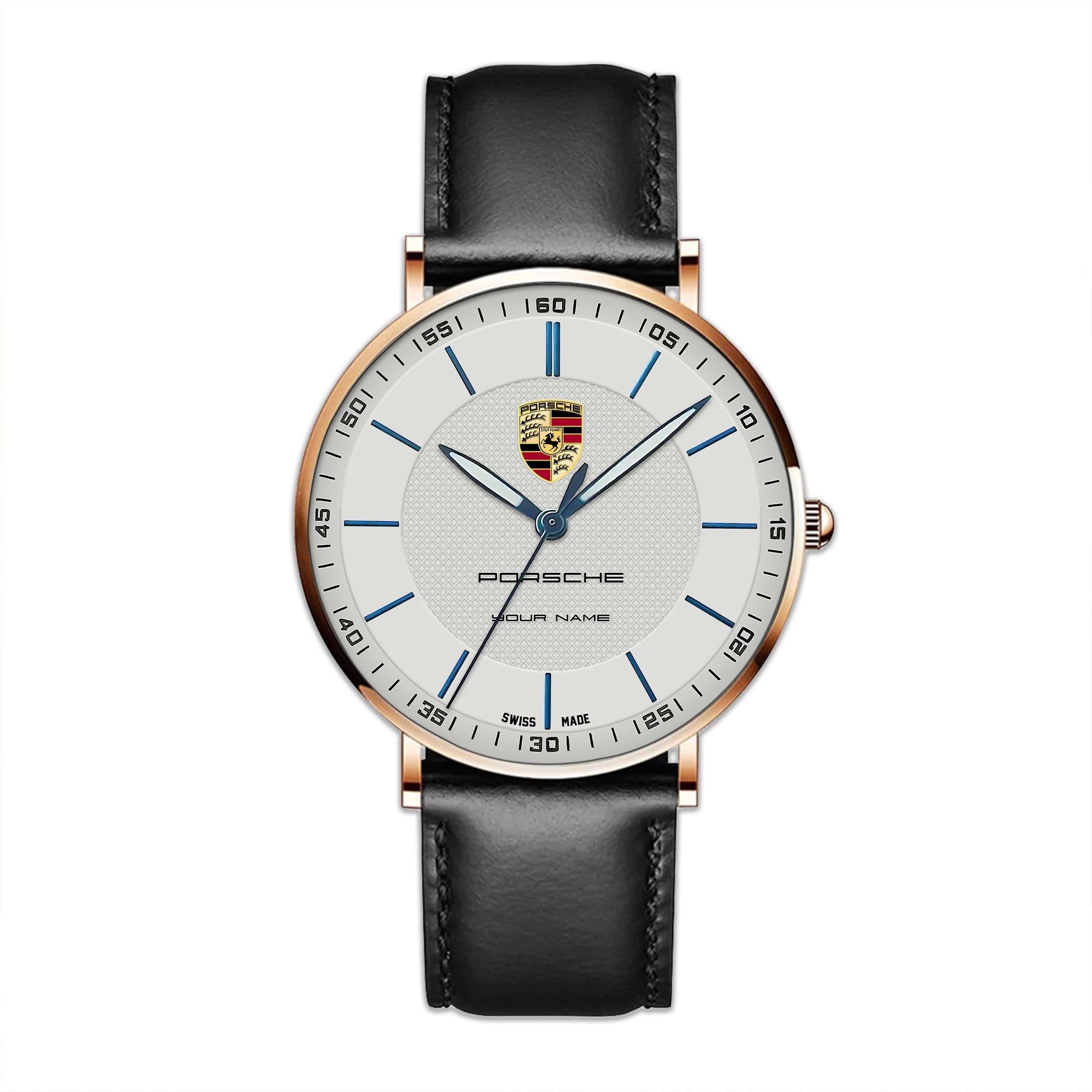 Personalized Pors Sapphire Leather Watch