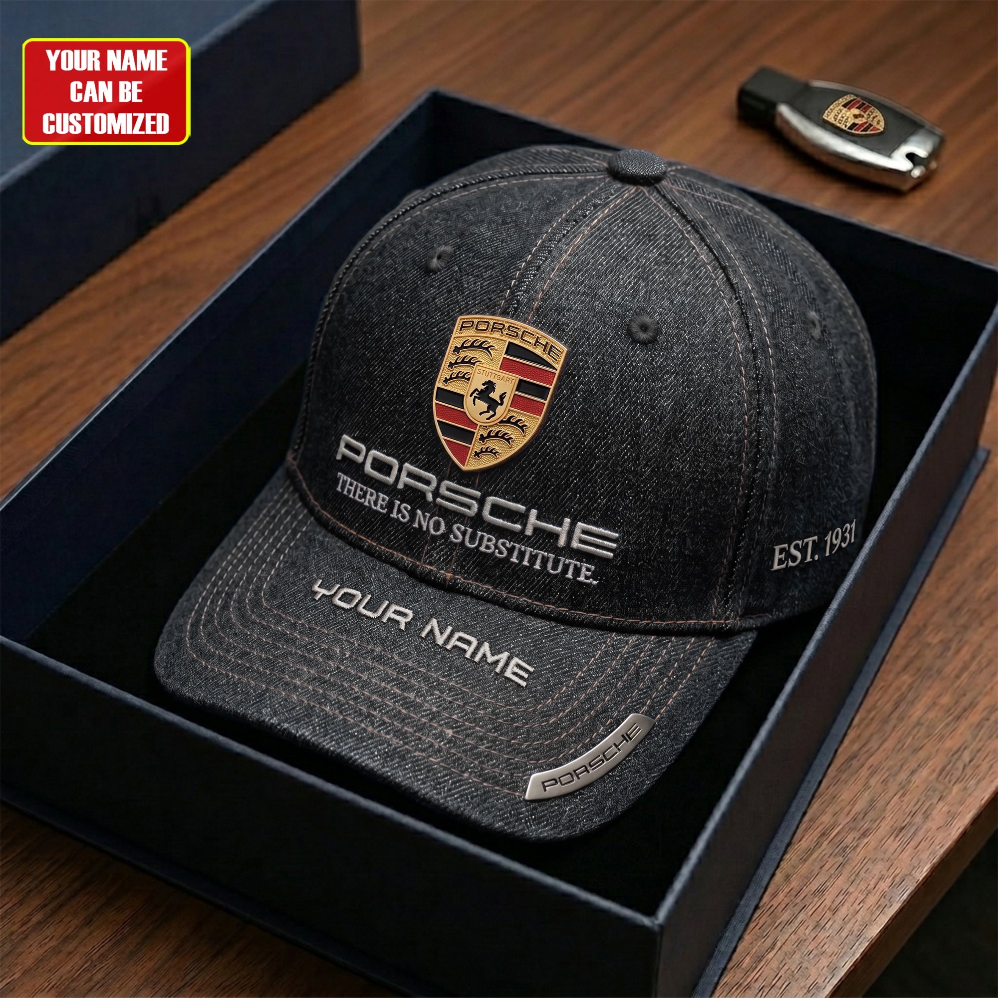 Personalized Pors There is No Substitute Denim Classic Cap