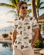 Pors Luxury Floral Hawaii Shirt Beach Short