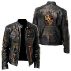 Pors Since 1931 Vintage Collar Leather Jacket