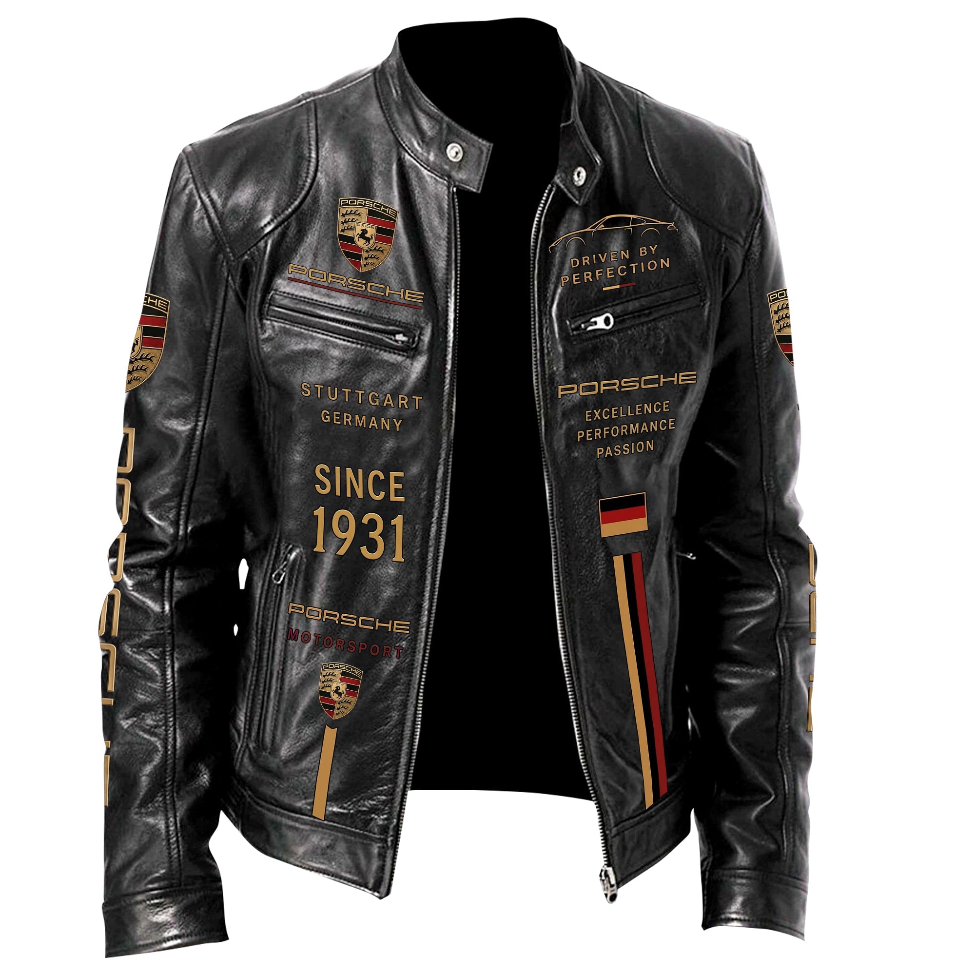 Pors Since 1931 Vintage Collar Leather Jacket
