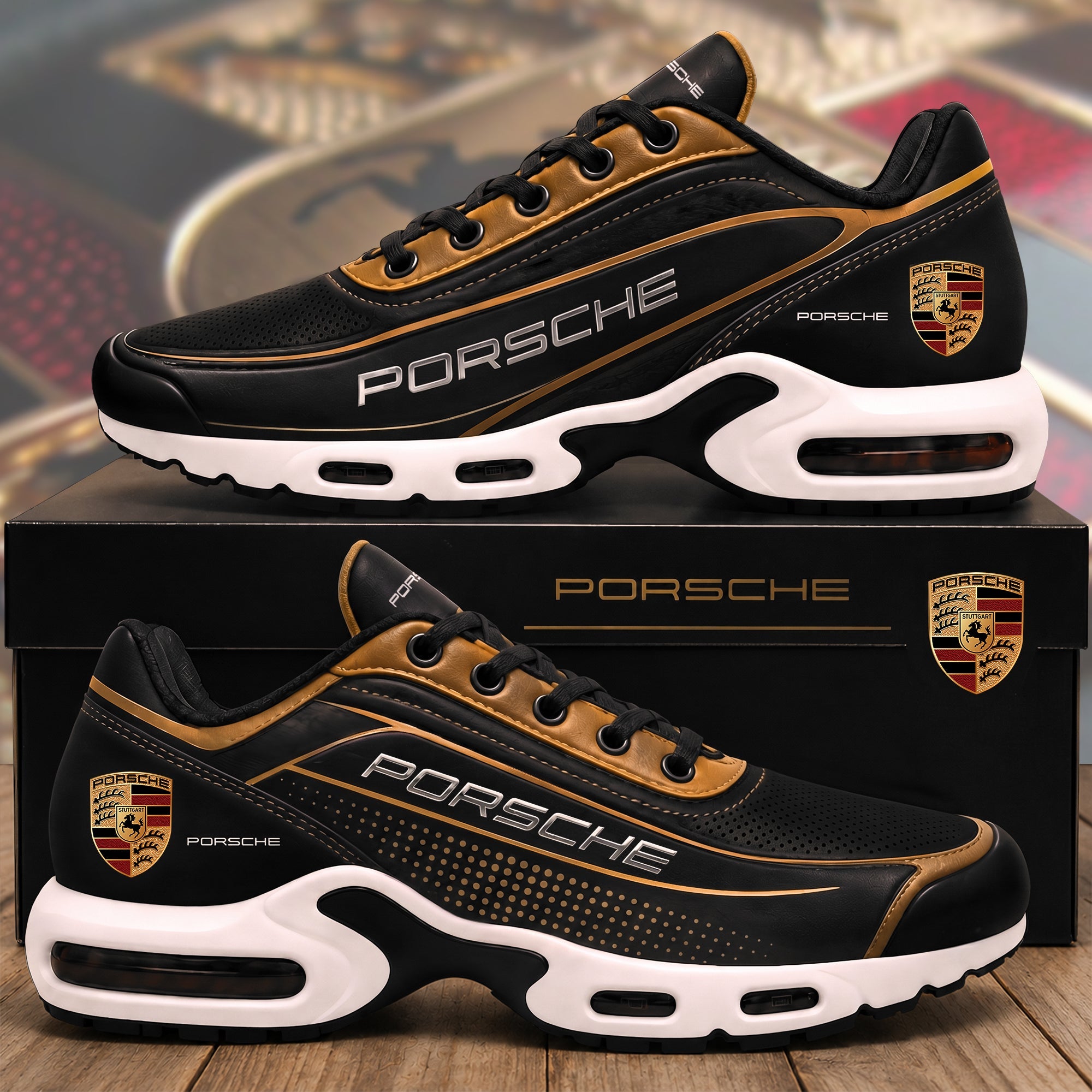 Pors Vintage Leather Air Cushion Sneaker